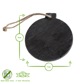 Christmas Tree Hanging Slate Decoration - Bauble Design