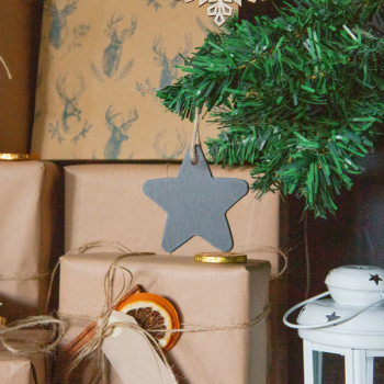 Christmas Tree Hanging Slate Decoration - Star Design