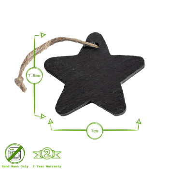 Christmas Tree Hanging Slate Decoration - Star Design