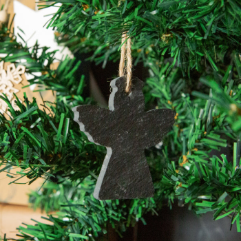 Christmas Tree Hanging Slate Decoration - Angel Design