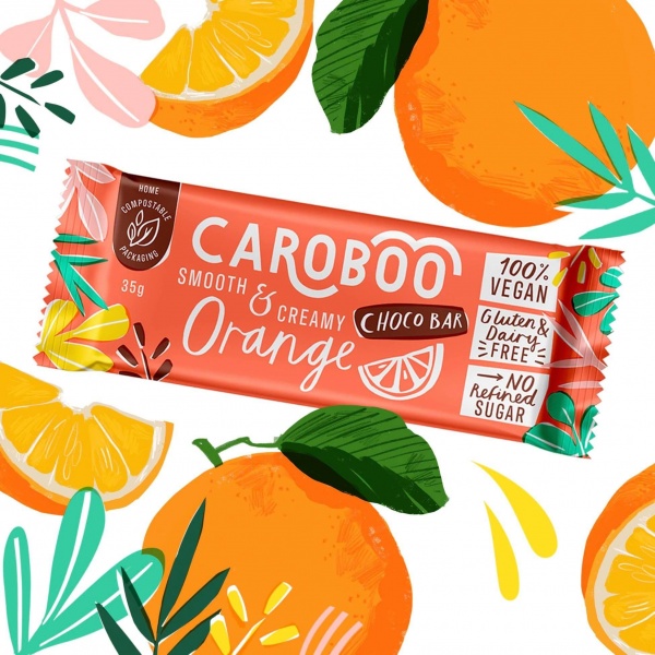 Caroboo Vegan, Dairy & Gluten Free Bar - Orange