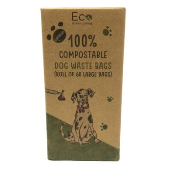 Compostable Dog Waste Bags - 1 Pack - 60 Large Bags