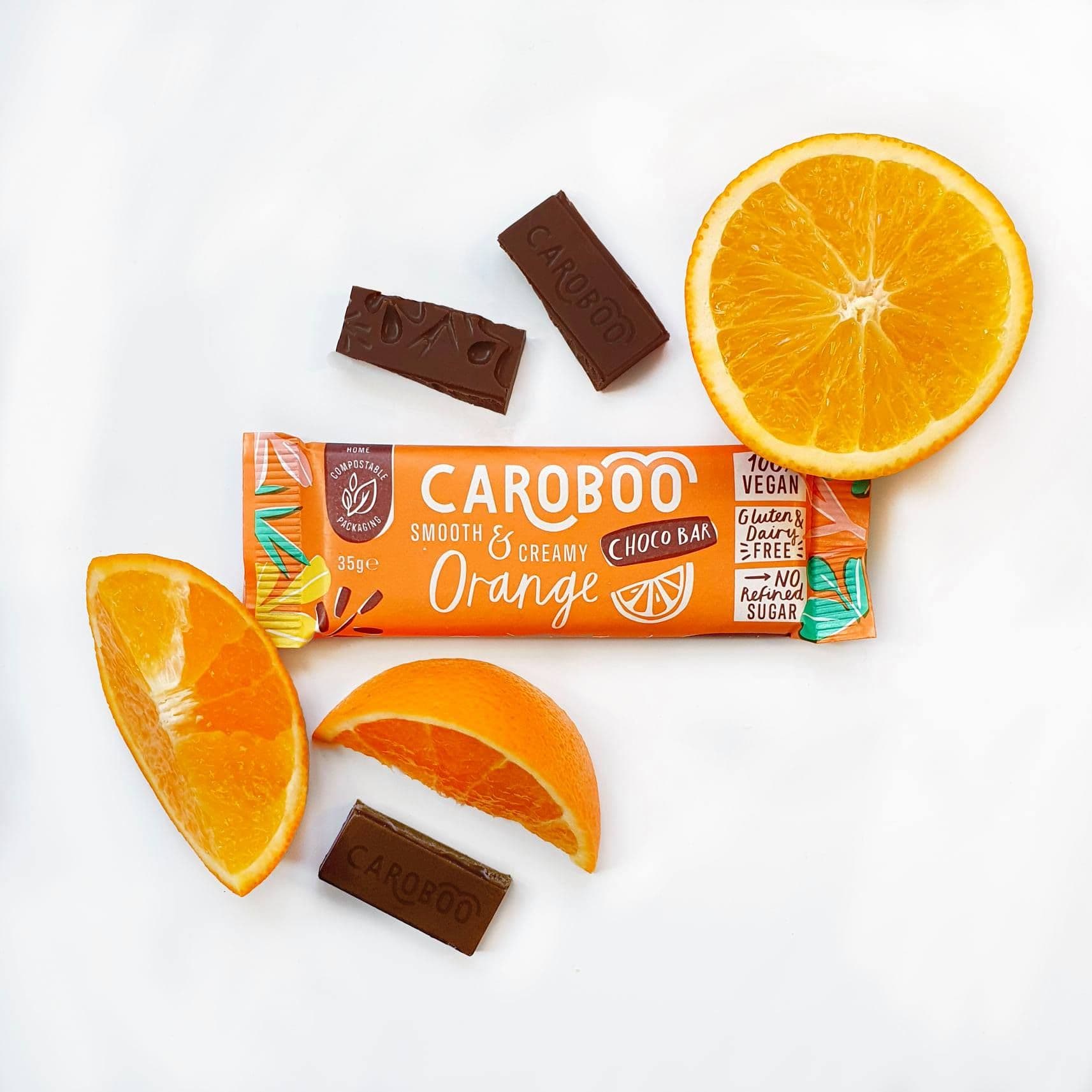 Caroboo Vegan, Dairy & Gluten Free Bar - Orange